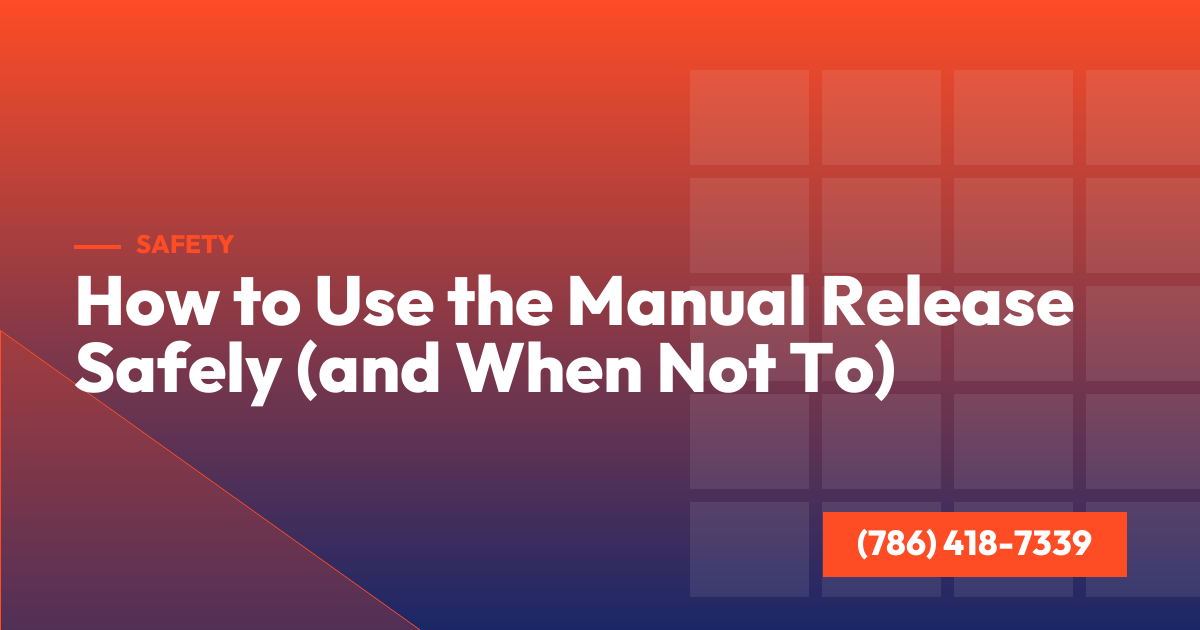 How to Use the Manual Release Safely (and When Not To)
